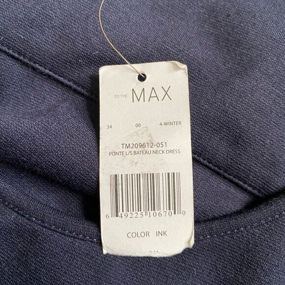 To The Max Ponte Dress Ink Blue New Pockets Womens Size XL - Picture 9 of 13